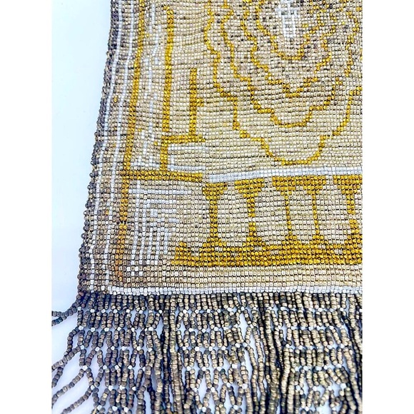 Antique Art Nouveau Micro-Glass Bead Tapestry Purse - Picture 5 of 8